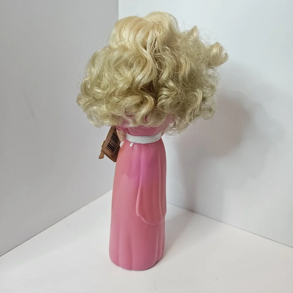 VTG Belcam Bubble Bath Soap Bottle Doll Body Pink Dress Blonde Empty Collectable